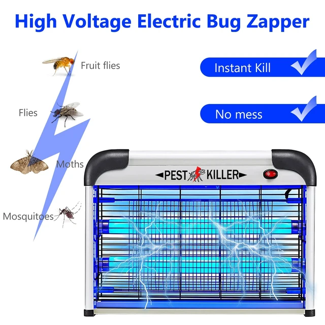 Alt view image 2 of 7 - Indoor Bug Zapper Plug-in, Electric Mosquito Zapper Fly Killer, Powerful Flying Insect Mosquito Repellent Lamp, Bug Light Trap Catcher for Gnat Fruit Fly Moth Pest Control with 2 Replacement Bulbs