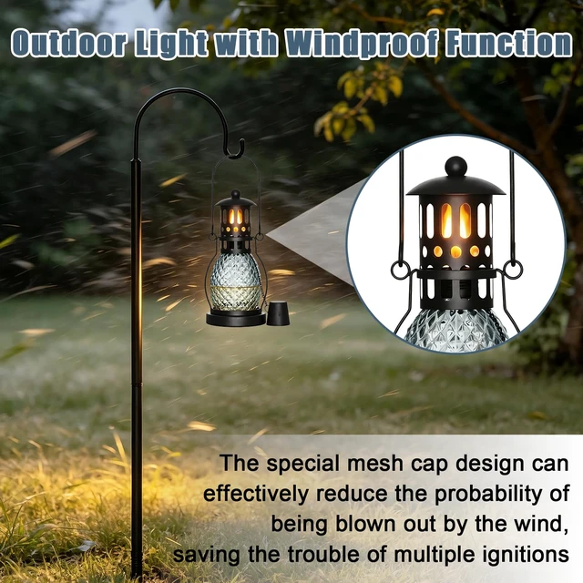 Alt view image 4 of 6 - Citronella Torches 12.5 oz,4-Prong Grounded Stake-4 Pcs,27"-55" Height Adjustment,Garden Torches for Outside for Party,Yard, Backyard
