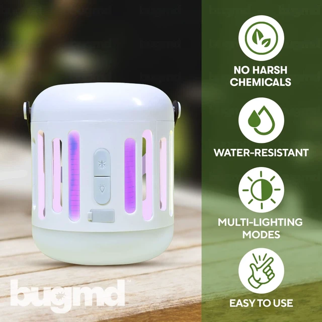 Alt view image 2 of 7 - Zap Trap, Battery or USB Powered 2-in-1 Lamp and Bug Zapper with UV and LED Light, Portable Light for Indoor Spaces
