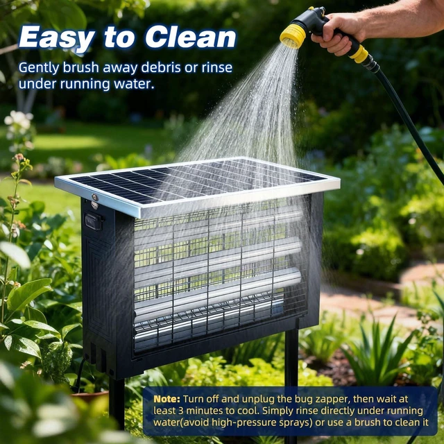 Alt view image 6 of 7 - Powerful Large Solar Bug Zapper for 3000 sq.ft with 13FT Extension Cord | Rechargeable Outdoor Mosqutio Killer with 13W Solar Panel, Waterproof Solar Bug Zapper for Patio Garden Backyard RV Camping