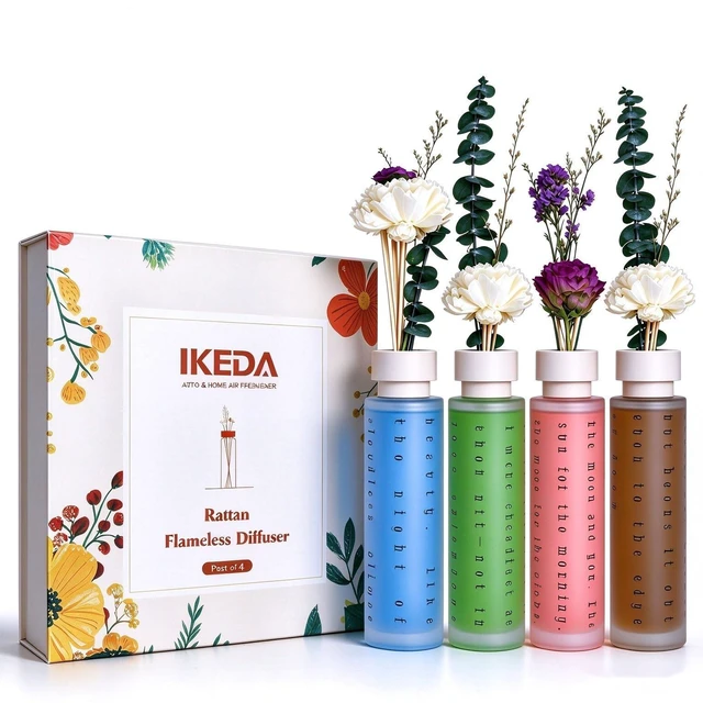 Main image of Diffusers for Home, Reed Diffuser Set 4 Pack 20.28 Fl.oz, Scented Oil Diffuser & Air Freshener, Aromatherapy Home Fragrance with 16 Sticks for Bathroom Bedroom Living Room Office Decor