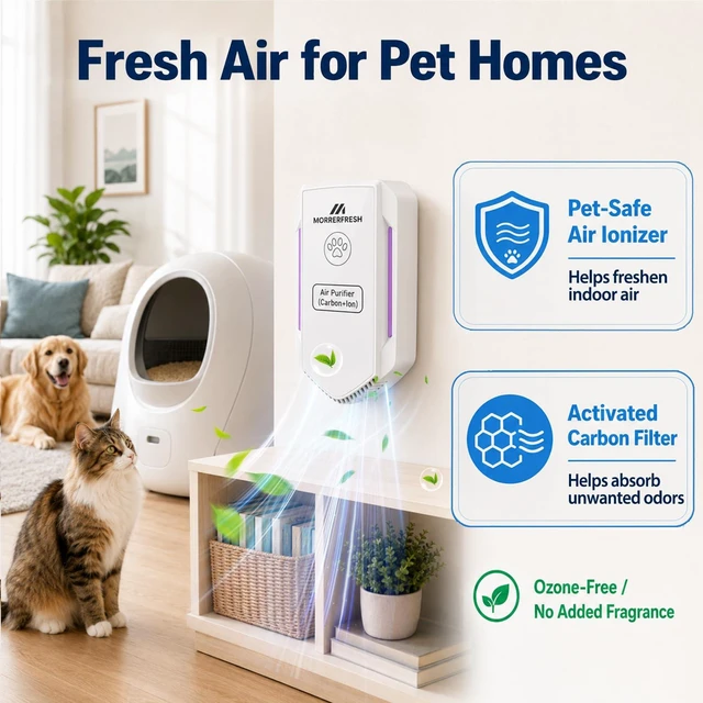 Alt view image 2 of 7 - Air Ionizers for Home with Activated Carbon | 2 in 1 Plug In Air Purifier for Pet Odors, Cat Litter Deodorizer, Bedroom, Kitchen, Bathroom, Office & Home Air Freshener