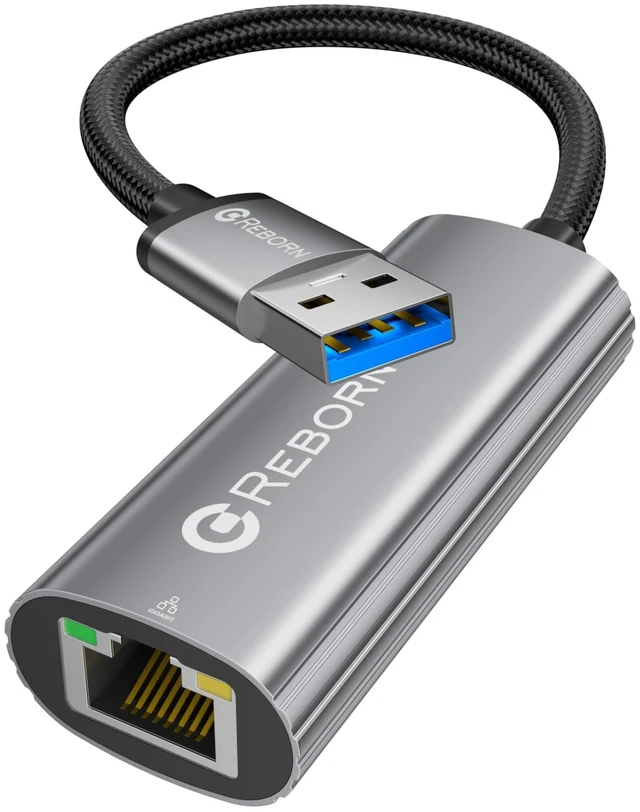 Main image of USB to Ethernet Adapter, 1000Mbps USB 3.0 to RJ45 Gigabit Converter | USB-A to Ethernet LAN Network Adapter, for Laptop, Desktop PC, Windows macOS Linux Chromebook & More