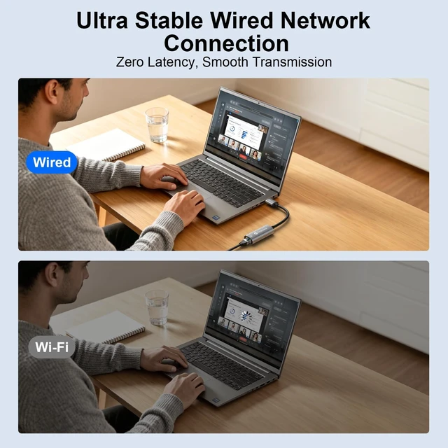 Alt view image 3 of 7 - USB to Ethernet Adapter, 1000Mbps USB 3.0 to RJ45 Gigabit Converter | USB-A to Ethernet LAN Network Adapter, for Laptop, Desktop PC, Windows macOS Linux Chromebook & More