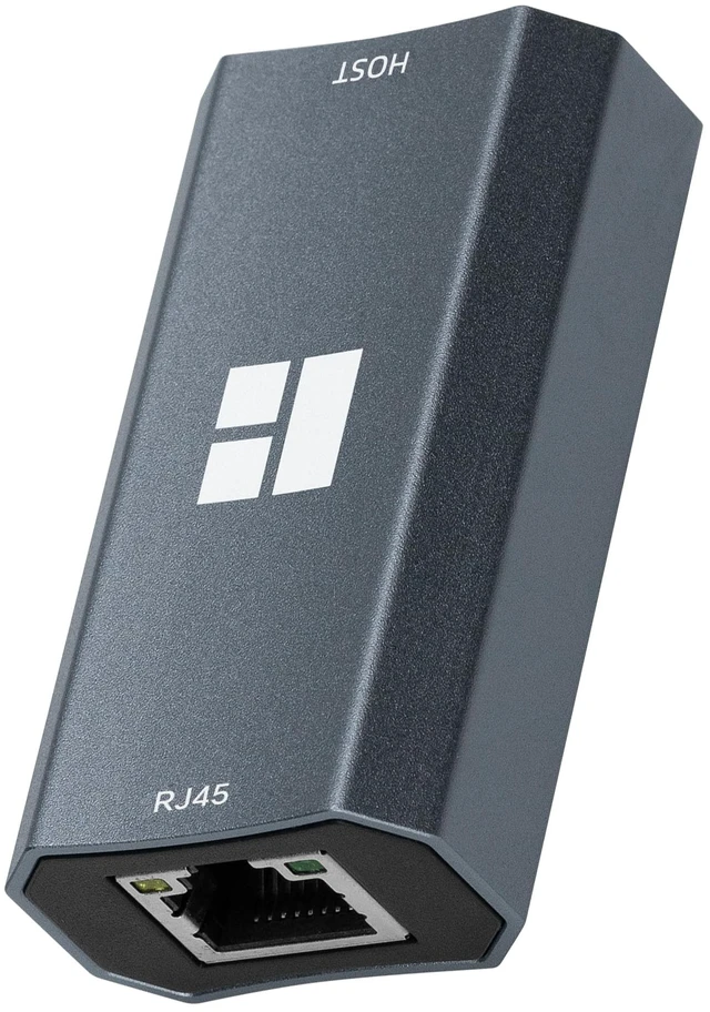 Main image of USB 3.0 to Ethernet Adapter, 1000Mbps, RJ45, HR-DA101 A, Gray | Detachable USB-A Cable | Gigabit Wired Connection | Aluminum Housing | Windows/macOS/Linux Compatible