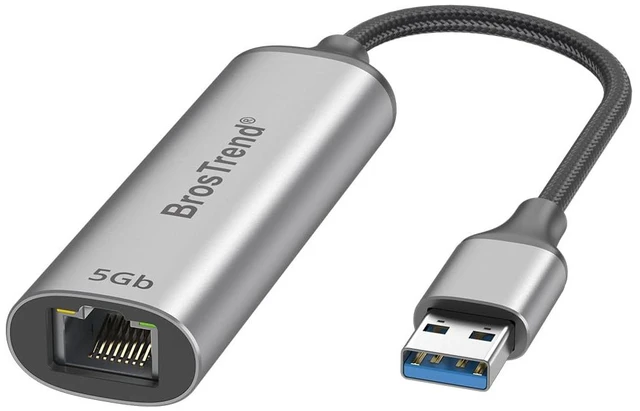 Main image of 5Gbps USB to Ethernet Adapter for Laptop Desktop PC, Plug & Play | 5 Gigabit Aluminum USB Ethernet Adapter for Windows, Linux (Kernel 7.1+), ChromeOS MacOS, USB3.2 to RJ45, Lifetime Protection
