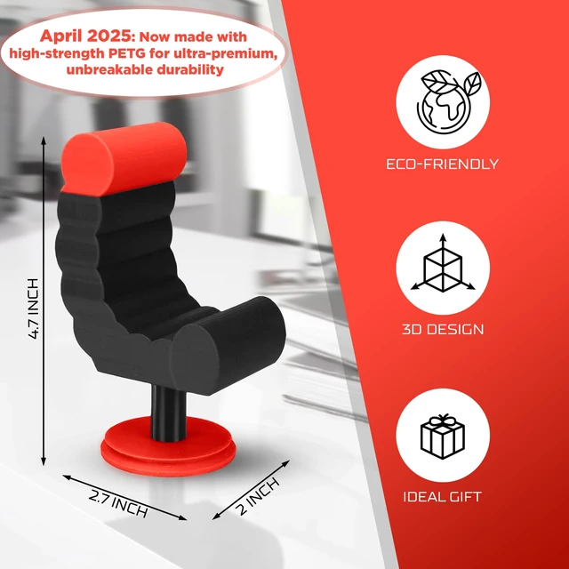 Alt view image 2 of 5 - Gamer Chair Phone Stand - Phone Holder for Smartphones, Kindles Up to 19 cm Tall - Fun Gaming Accessories for Gamers - Useful Gamer Gadgets - Lovely Birthday Gift for Gamers