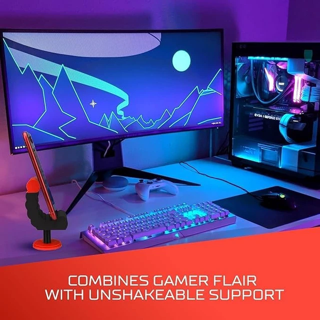 Alt view image 5 of 5 - Gamer Chair Phone Stand - Phone Holder for Smartphones, Kindles Up to 19 cm Tall - Fun Gaming Accessories for Gamers - Useful Gamer Gadgets - Lovely Birthday Gift for Gamers