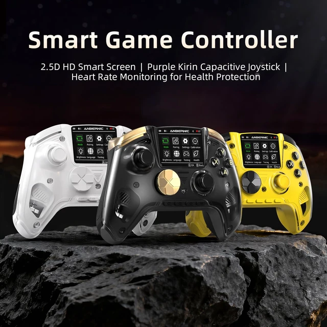 Alt view image 2 of 7 - RG G01 Interactive Screen Wireless Gaming Controller Compatible with PC/Steam/Linux/Android/Switch/IOS 2.4G Wireless Bluetooth Controller Gamepad Hall Effect Triggers(Black)