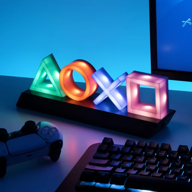 Alt view image 2 of 7 - Playstation Controller Icons Light with 3 Light Modes - Sound Reactive, Dynamic Phasing, and Standard Mode - Gaming Desk Accessories and Game Room Decor
