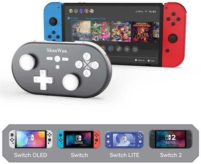 Alt view image 5 of 7 - Wireless Mini Controller for Switch, PC, iOS, Android, Supports Keyboard Mode for iPad Procreate (Silver)