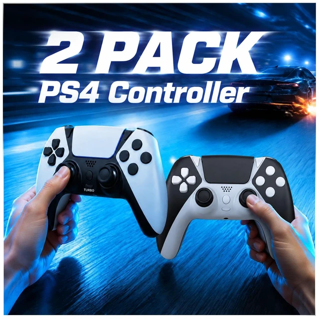 Main image of 2 Pack for PS4 Controller,Wireless Dual Remote Shock Control for PS4 Slim Pro,ALPS Zero Drift Sticks Game Control,PC Gaming Turbo Back Paddles Gamepad,Alternative Original