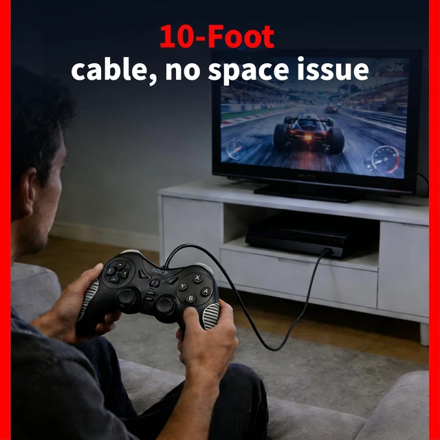 Alt view image 2 of 7 - W5 Wired Controller for Switch 2,Switch,PC,PS3 Gamepad | Dual Vibration,Hall Effect Joysticks,Turbo,Wake-up,C Button,Screenshot,10-Foot USB Cable,Plug and Play,Black