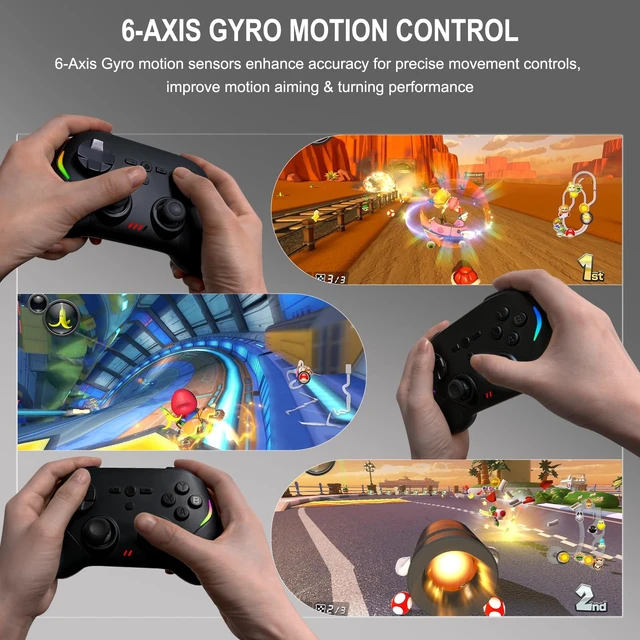 Alt view image 5 of 7 - Mobile Gaming Controller, Wireless Game Controller for iPad/Tablet/iPhone/Android/Switch/Switch 2/Lite/OLED/PC, Handheld Gamepad with Hall Effect Joysticks/Triggers/6-Axis Gyro - Black