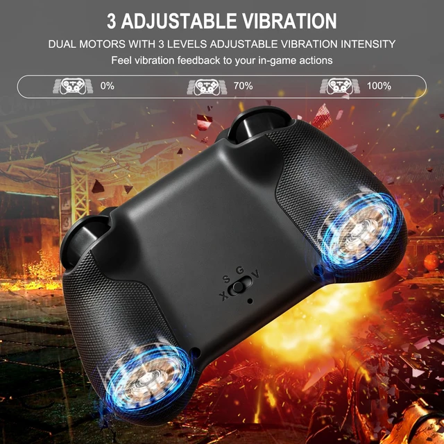 Alt view image 6 of 7 - Mobile Gaming Controller, Wireless Game Controller for iPad/Tablet/iPhone/Android/Switch/Switch 2/Lite/OLED/PC, Handheld Gamepad with Hall Effect Joysticks/Triggers/6-Axis Gyro - Black