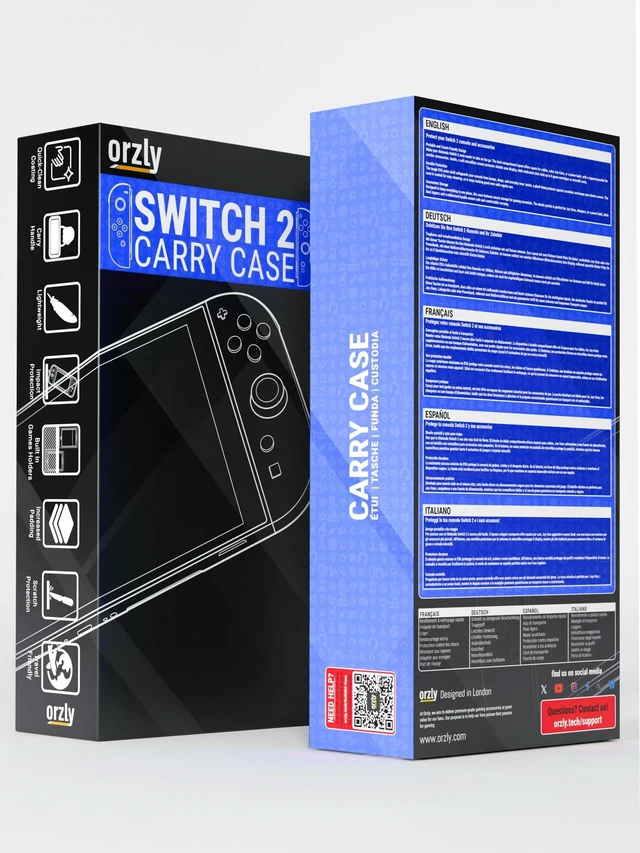 Alt view image 3 of 7 - Case Compatible with Nintendo Switch 2 Protective Travel Carry Case with Screen Padding, Game Card & microSD Slots, Zipped & Open Pockets for Accessories 7.9" Gift Boxed