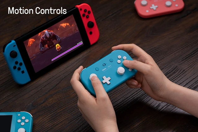 Alt view image 4 of 7 - Lite 2 Wireless Gamepad Bluetooth Controller - Turquoise | Motion Controls, Linear Motors Vibration, for Switch/Switch 2, Android & Raspberry Pi