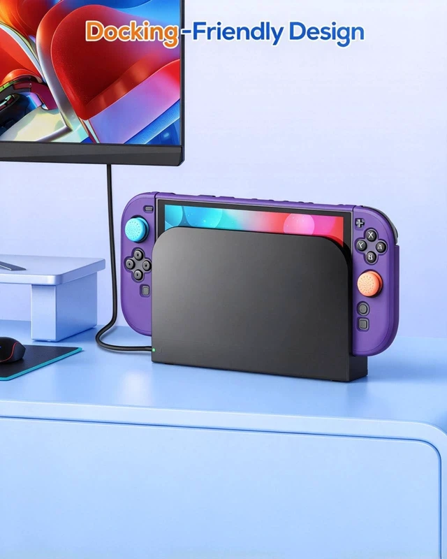 Alt view image 3 of 7 - Upgrade Switch 2 Protective Case&Screen Protector Set,Dockable Cover | Cute Hard Shell for Nintendo Switch 2 Console Accessories,Travel-Friendly,Kickstand Cutouts(Purple, for Switch 2 7.9inch)