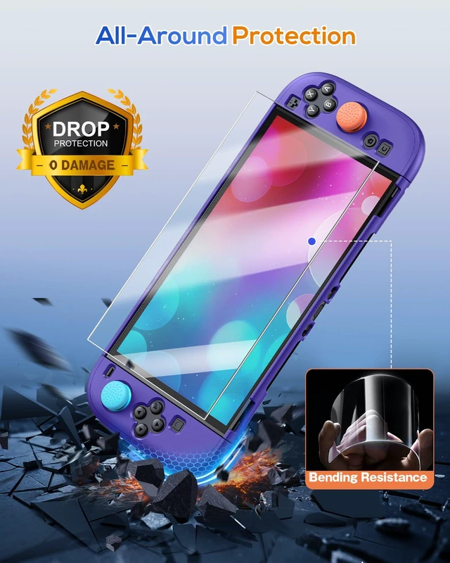Alt view image 5 of 7 - Upgrade Switch 2 Protective Case&Screen Protector Set,Dockable Cover | Cute Hard Shell for Nintendo Switch 2 Console Accessories,Travel-Friendly,Kickstand Cutouts(Purple, for Switch 2 7.9inch)