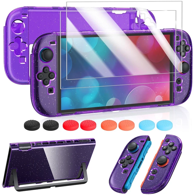 Main image of Protective Case for Nintendo Switch 2, Slim Hard Shell Accessories | Glitter Purple Switch 2 Case, Scratch&Shock Protection Cover with Screen Protector, 8 Thumb Grip(Switch 2 7.9inch)