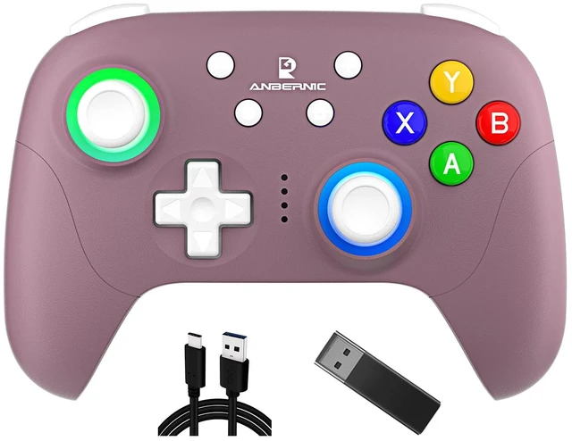 Main image of RG P01 Retro Games Controller Bluetooth Wireless, Wired Gamepad with Hall Effect Joystick/Hall Triggers Joystick Light Control RGP01 Xbox Controller for PC,Steam,Android (Radiant Purple)