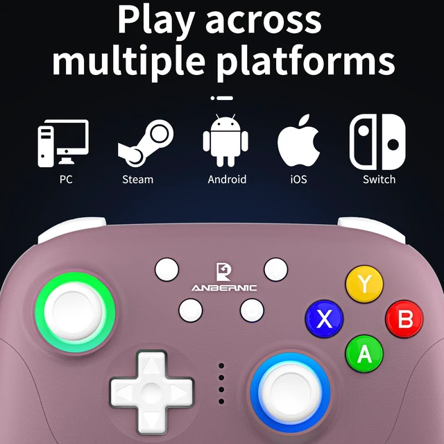 Alt view image 3 of 7 - RG P01 Retro Games Controller Bluetooth Wireless, Wired Gamepad with Hall Effect Joystick/Hall Triggers Joystick Light Control RGP01 Xbox Controller for PC,Steam,Android (Radiant Purple)