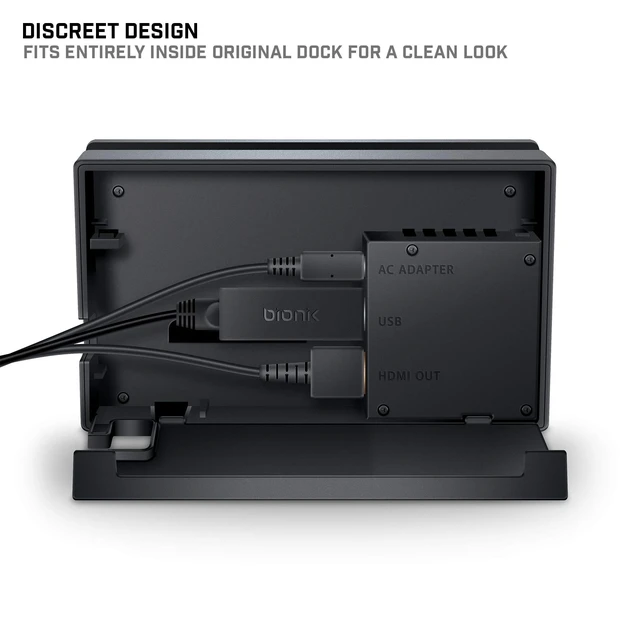 Alt view image 5 of 6 - Giganet Adapter USB 3.0 to Wired Ethernet: Compatible with Nintendo Switch, Fully Hidden In-Dock Size, Gigabit 10/100/1000 LAN Port, High Airflow Grill Pattern