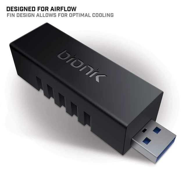 Alt view image 4 of 6 - Giganet Adapter USB 3.0 to Wired Ethernet: Compatible with Nintendo Switch, Fully Hidden In-Dock Size, Gigabit 10/100/1000 LAN Port, High Airflow Grill Pattern