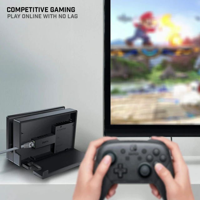 Alt view image 2 of 6 - Giganet Adapter USB 3.0 to Wired Ethernet: Compatible with Nintendo Switch, Fully Hidden In-Dock Size, Gigabit 10/100/1000 LAN Port, High Airflow Grill Pattern