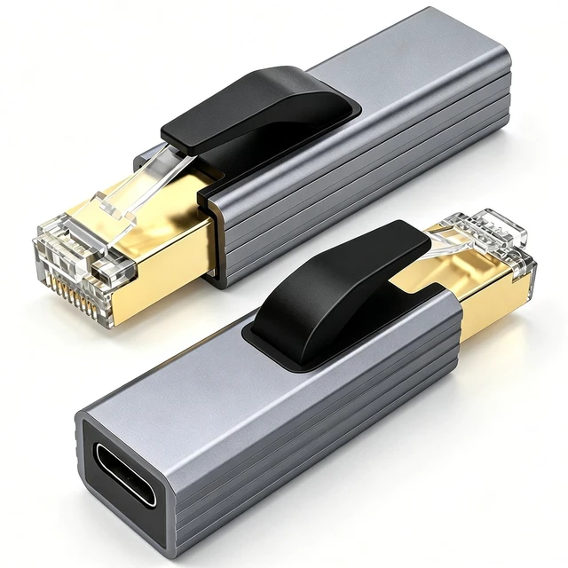 Main image of Gigabit USB C to Ethernet RJ45 Male to Type C Female Network Adapter | Mini Plug & Play Aluminum LAN Dongle, Compatible with MacBook, iPhone 18/17/16/15, iPad, XPS, Switch, Android, Windows, macOS
