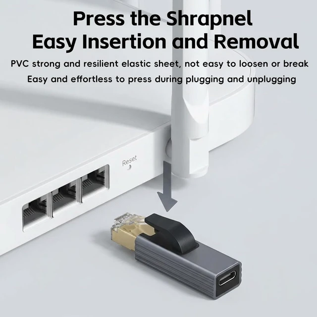 Alt view image 5 of 7 - Gigabit USB C to Ethernet RJ45 Male to Type C Female Network Adapter | Mini Plug & Play Aluminum LAN Dongle, Compatible with MacBook, iPhone 18/17/16/15, iPad, XPS, Switch, Android, Windows, macOS