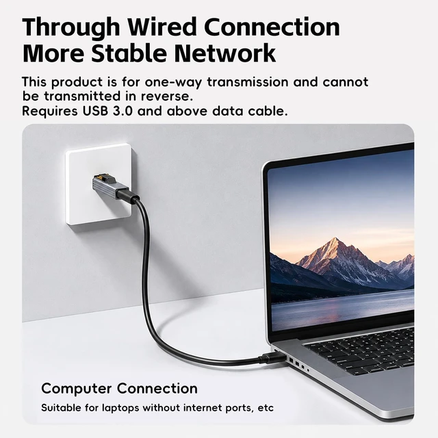 Alt view image 3 of 7 - Gigabit USB C to Ethernet RJ45 Male to Type C Female Network Adapter | Mini Plug & Play Aluminum LAN Dongle, Compatible with MacBook, iPhone 18/17/16/15, iPad, XPS, Switch, Android, Windows, macOS