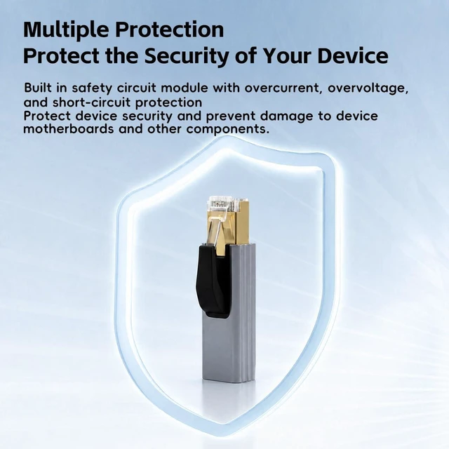 Alt view image 7 of 7 - Gigabit USB C to Ethernet RJ45 Male to Type C Female Network Adapter | Mini Plug & Play Aluminum LAN Dongle, Compatible with MacBook, iPhone 18/17/16/15, iPad, XPS, Switch, Android, Windows, macOS