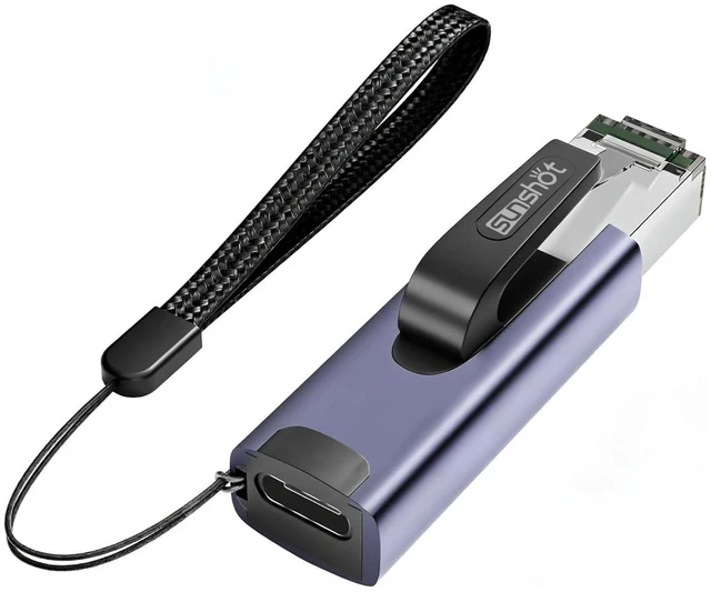 Main image of USB C to Ethernet Adapter, Portable 1Gbps Gigabit to Type-C Female to RJ45 Male Adapter, Compatible for MacBook Pro/Air, iPhone 16 Pro/Max, iPad Pro, XPS.