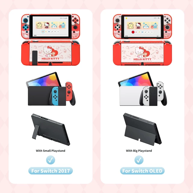 Alt view image 2 of 7 - Protective Shell for Switch OLED,Slim Cute Pattern Dockable Cover Case Compatible with Switch OLED,Anti-Scratch and Shock-Absorption Design Cover Skins for JoystickHello Kitty