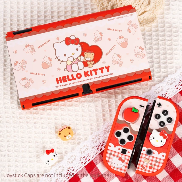 Alt view image 6 of 7 - Protective Shell for Switch OLED,Slim Cute Pattern Dockable Cover Case Compatible with Switch OLED,Anti-Scratch and Shock-Absorption Design Cover Skins for JoystickHello Kitty