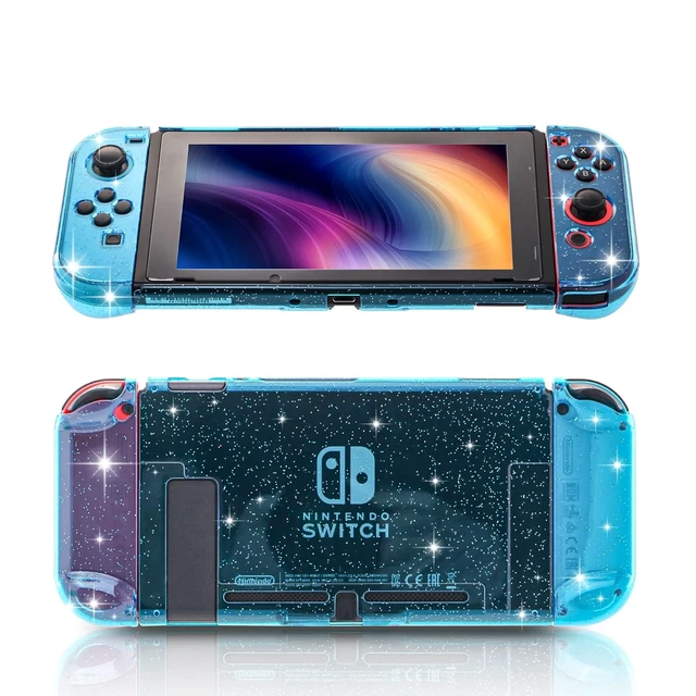 Alt view image 2 of 7 - Switch Glitter Case, Dockable Hard Shell, Screen Protector & Grips | Only for standard Nintendo Switch, not OLED or Switch 2; ergonomic grip, split 3-piece shell and anti-scratch PC construction