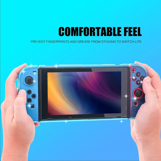 Alt view image 4 of 7 - Switch Glitter Case, Dockable Hard Shell, Screen Protector & Grips | Only for standard Nintendo Switch, not OLED or Switch 2; ergonomic grip, split 3-piece shell and anti-scratch PC construction
