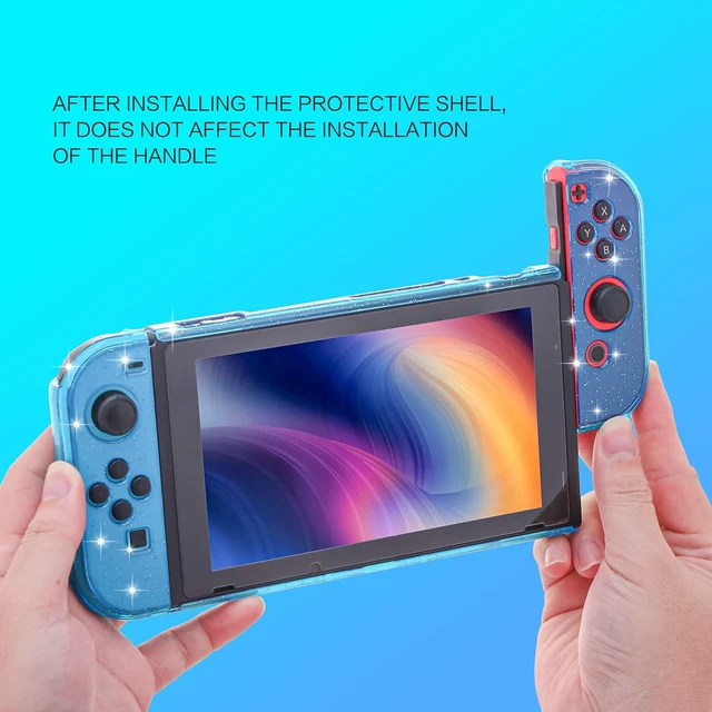 Alt view image 7 of 7 - Switch Glitter Case, Dockable Hard Shell, Screen Protector & Grips | Only for standard Nintendo Switch, not OLED or Switch 2; ergonomic grip, split 3-piece shell and anti-scratch PC construction
