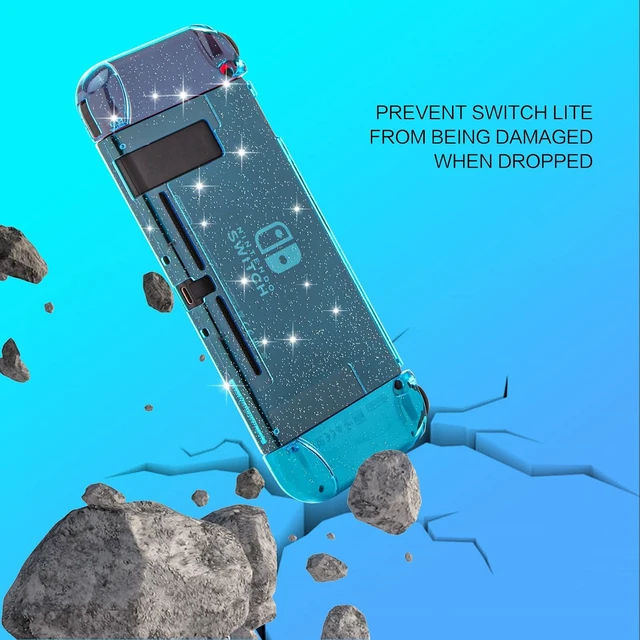 Alt view image 6 of 7 - Switch Glitter Case, Dockable Hard Shell, Screen Protector & Grips | Only for standard Nintendo Switch, not OLED or Switch 2; ergonomic grip, split 3-piece shell and anti-scratch PC construction