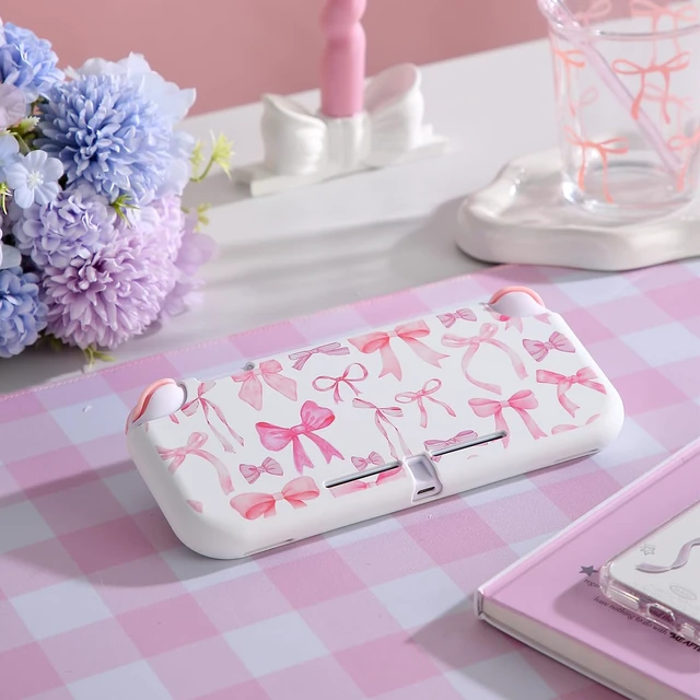 Alt view image 6 of 6 - for Nintendo Switch Lite Protective Accessories Soft Silicone Cover Shell Compatible ONLY for Switch Lite Pink Coquette Bow Anti-Drop Shock Proof Aesthetic Protector