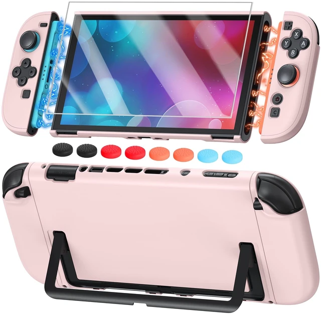 Main image of 2 Case Pink&Screen Protector, Dockable Shell for Nintendo 2 | Cute Protective Case for Nintendo Switch 2 with 9H Tempered Glass, Slim PC Hard Cover Accessories Precise Cutouts ,Shockproof