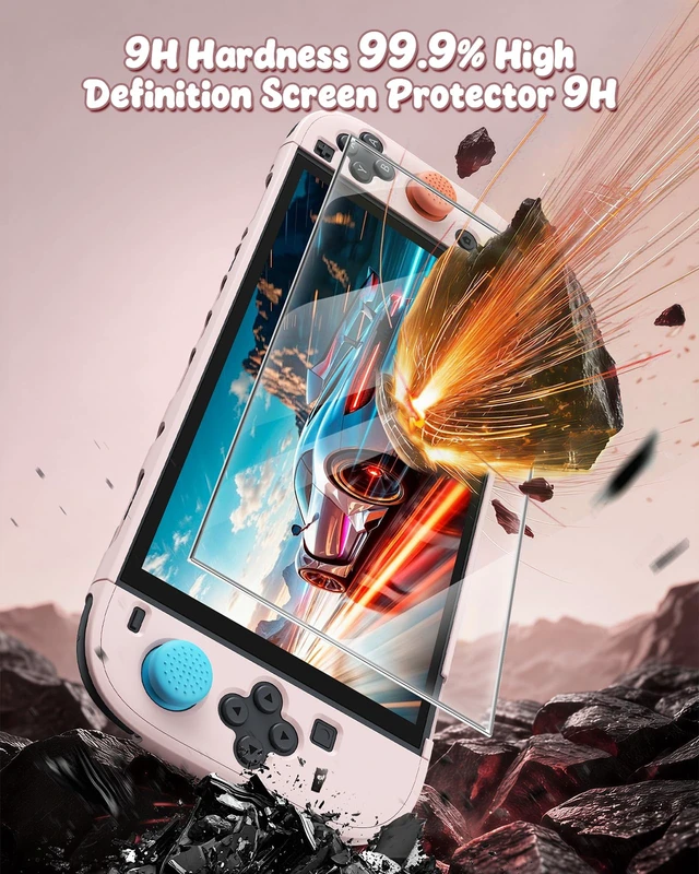 Alt view image 7 of 7 - 2 Case Pink&Screen Protector, Dockable Shell for Nintendo 2 | Cute Protective Case for Nintendo Switch 2 with 9H Tempered Glass, Slim PC Hard Cover Accessories Precise Cutouts ,Shockproof