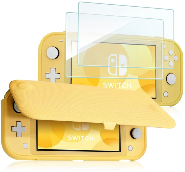Main image of Flip Cover for Switch Lite with 2 Pack Screen Protectors, Yellow | Slim Protective Case with Magnetically Detachable Front Cover for Nintendo Switch Lite 2019