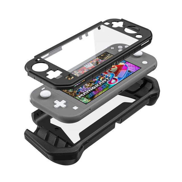 Alt view image 4 of 7 - Compatible with Nintendo Switch Lite Screen Protector Case Cover with Hand Grip, Detachable Protective Case with Shockproof and Anti-Scratch Design for Nintendo Switch Lite, Black