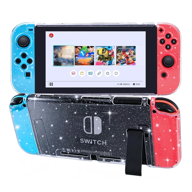 Main image of Protective Case for Nintendo Switch 2017, Clear Switch Case Hard Shell Dockable Cover Scratch-Resistant & Shockproof Slim Skin Shell Travel Protective Cover Accessories for Gift, Crystal Glitter