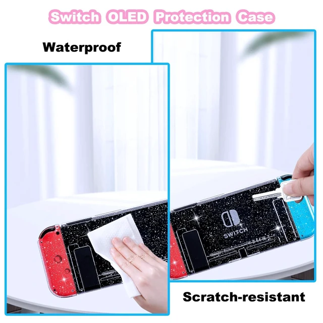 Alt view image 5 of 7 - Protective Case for Nintendo Switch 2017, Clear Switch Case Hard Shell Dockable Cover Scratch-Resistant & Shockproof Slim Skin Shell Travel Protective Cover Accessories for Gift, Crystal Glitter