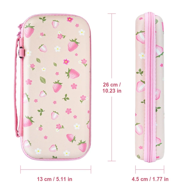 Alt view image 7 of 7 - Switch Lite Case Carrying Case- 19 in 1 for Nintendo Switch Accessories | Bundle with Switch Thumb Grips, Clear Protective, Screen Protector Cover, Cute Pendant, Stand, Stylus, for Girls, Pink