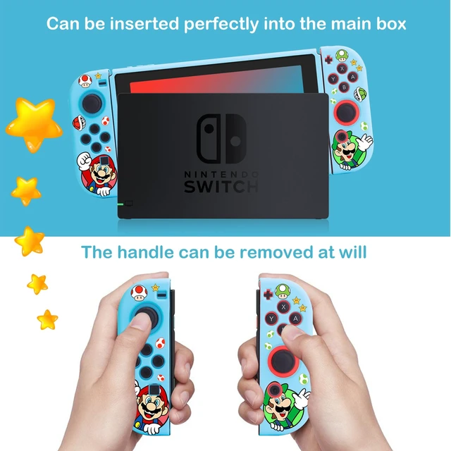 Alt view image 4 of 7 - Case Designed for Nintendo Switch for Girls Boys Kids Soft Slim TPU Switch Cases Cute Kawaii Character Cartoon Protective Shell Cover Compatible with Nintendo Switch 2017 - Blue Ma