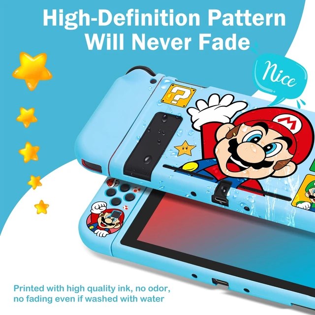Alt view image 5 of 7 - Case Designed for Nintendo Switch for Girls Boys Kids Soft Slim TPU Switch Cases Cute Kawaii Character Cartoon Protective Shell Cover Compatible with Nintendo Switch 2017 - Blue Ma